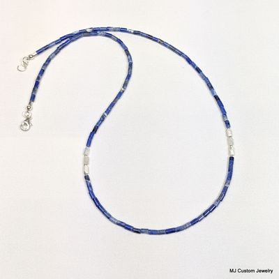 Sodalite Petite Tiny Tubes Necklace