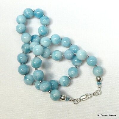 Larimar Blue Jade & Aquamarine Crystal Necklace Larimar Blue Jade & Aquamarine Crystal Necklace
