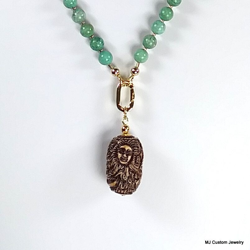 Turquoise Necklace w/ Removable Bone Mermaid Pendant Turquoise Necklace w/ Removable Bone Mermaid Pendant