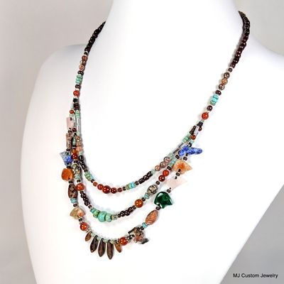 Animal Fetish & Treasures Triple Bib Necklace