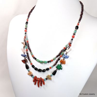 Animal Fetish & Treasures Triple Bib Necklace