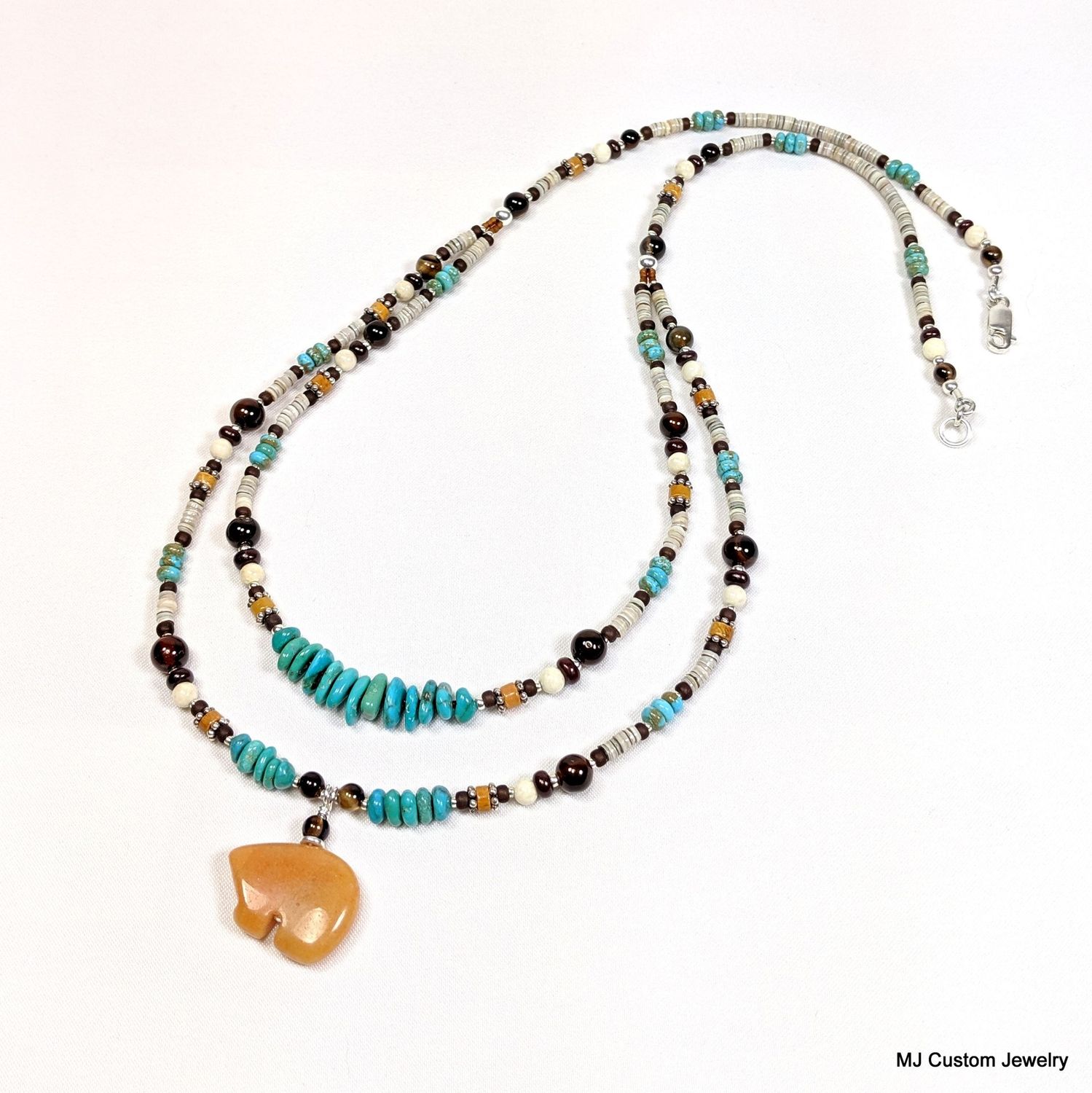 Fetish & Treasures Necklace with Zuni Bear Pendant