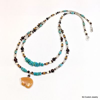Fetish & Treasures Necklace with Zuni Bear Pendant