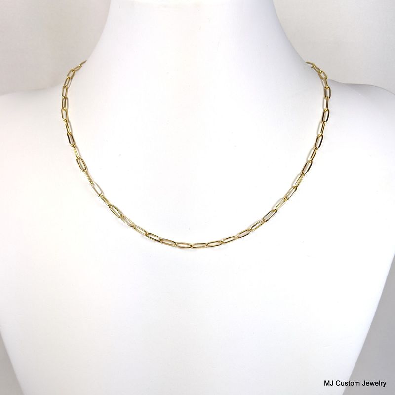 Simply Gold – Dainty Gold PVD Paperclip Chain Necklace – 18”