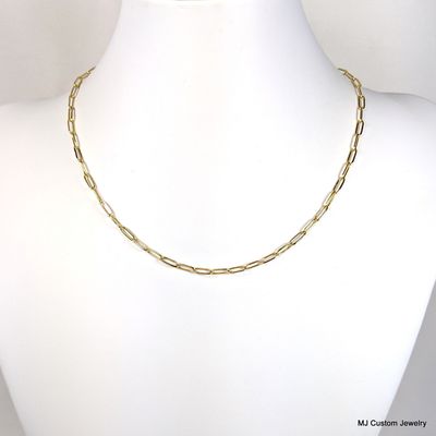 Simply Gold – Dainty Gold PVD Paperclip Chain Necklace – 18”