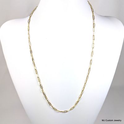 Simply Gold – Dainty Gold PVD Paperclip Chain Necklace – 24”