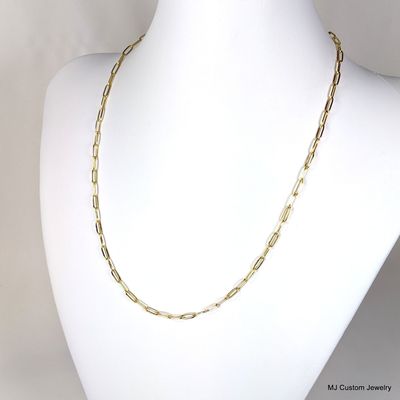 Simply Gold – Dainty Gold PVD Paperclip Chain Necklace – 22”