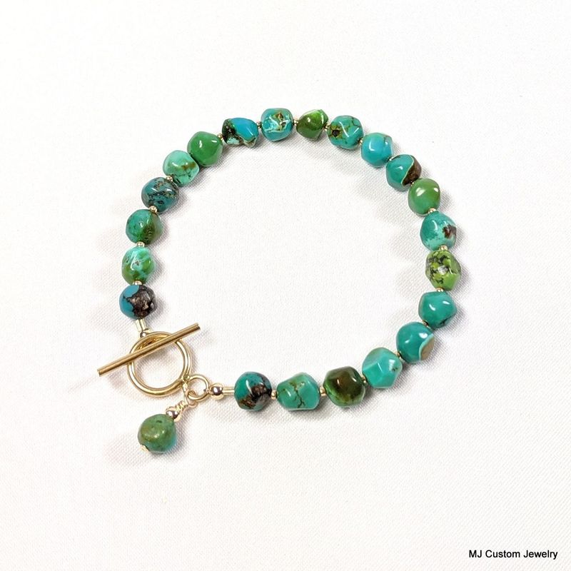 Turquoise Nugget 14k GF Bracelet