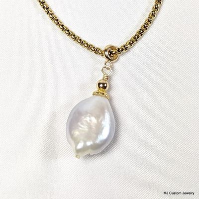 Baroque FW Pearl Drop Pendant Necklace