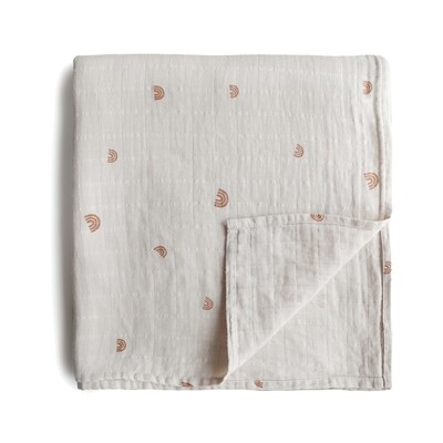 Mushie Muslin Swaddle - Rainbows Mushie Muslin Swaddle - Rainbows