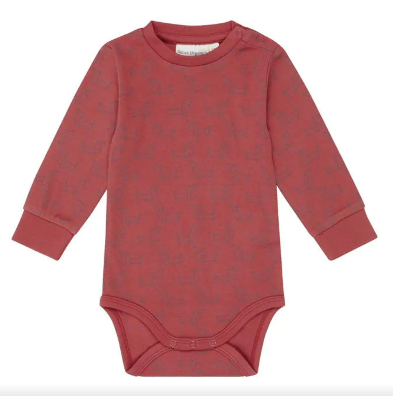 Babybody Milan - rot mit Dackel Origami Print