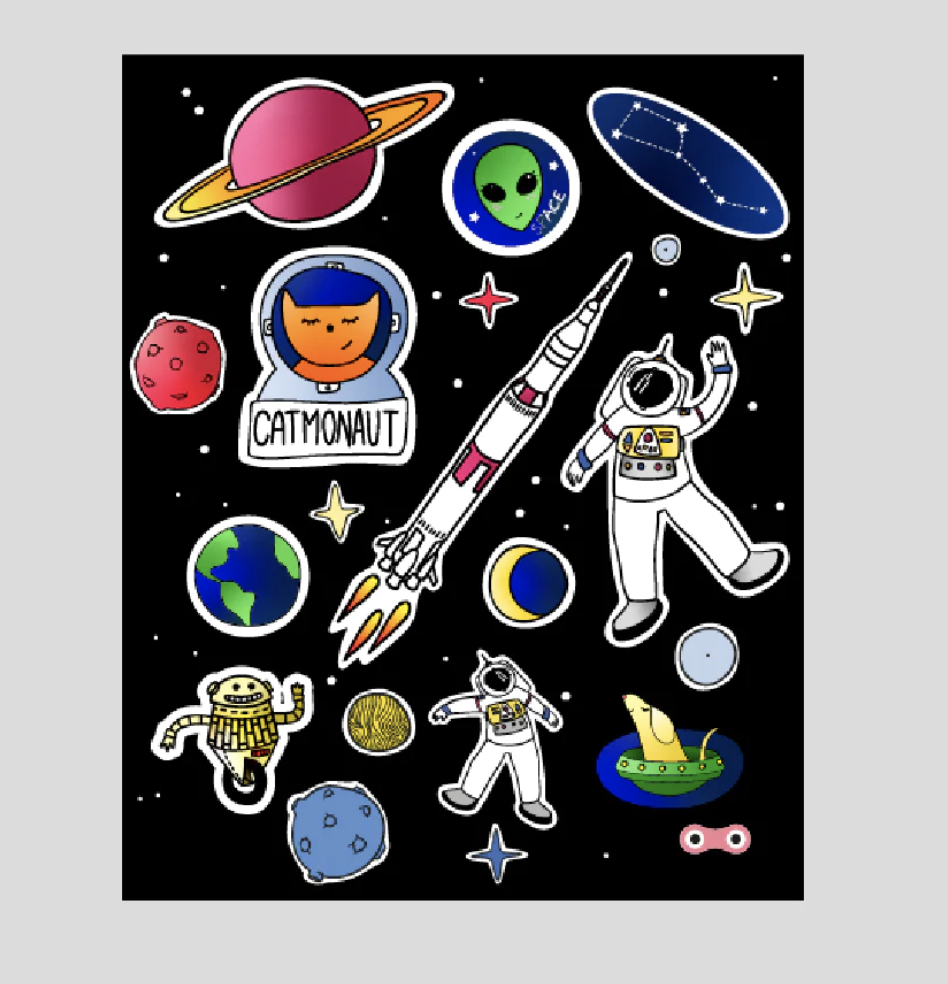 Reflektierende Sticker Outer Space