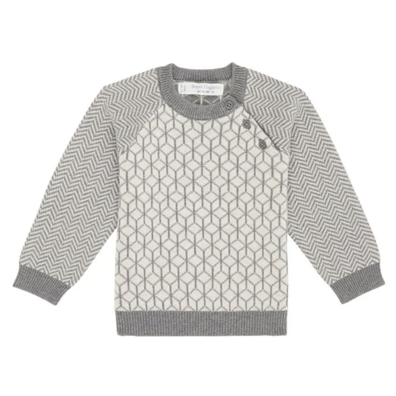 Baby Knitted Sweater mit Muster | grau