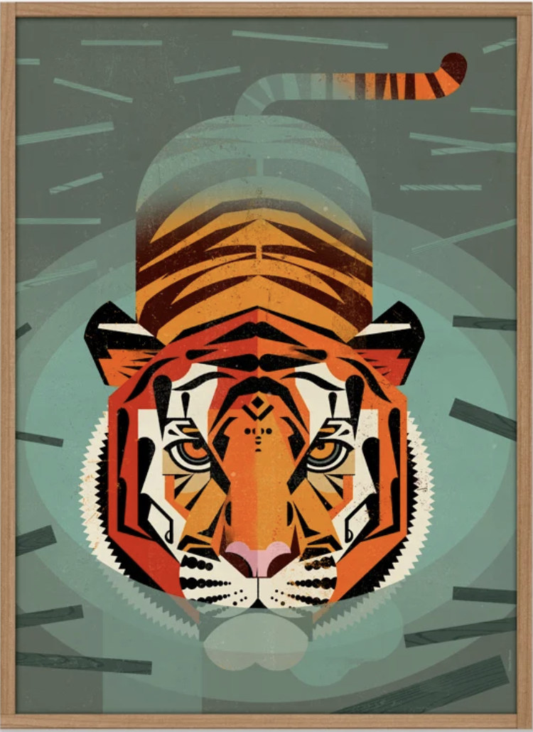 Poster Schwimmender Tiger