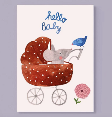 Postkarte hello Baby