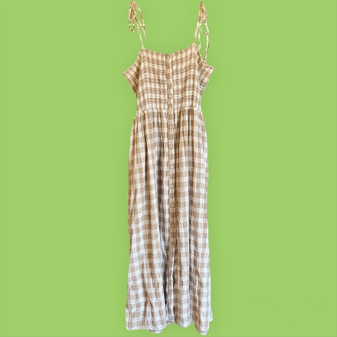 Beige Plaid Aerie Dress