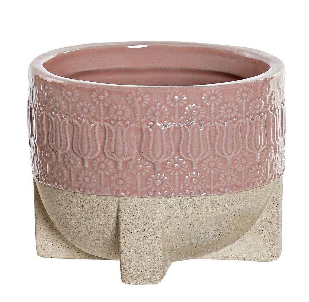 MACETERO GRES ENVEJIDO ROSA