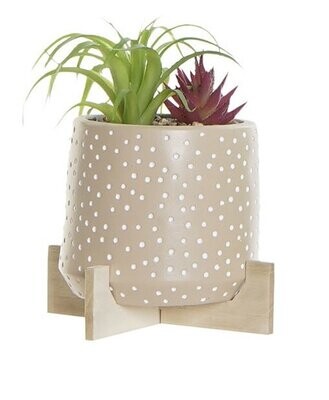 PLANTA ARTIFICIAL CON MACETA MARRÓN