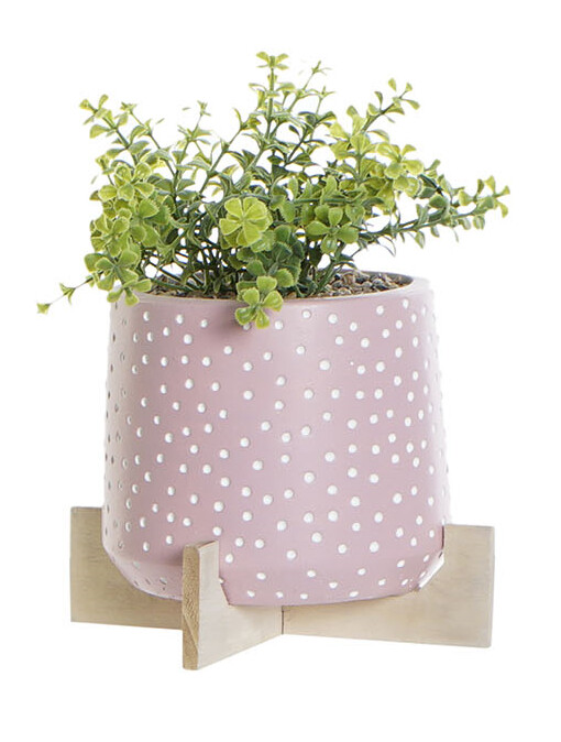 PLANTA ARTIFICIAL CON MACETA ROSA