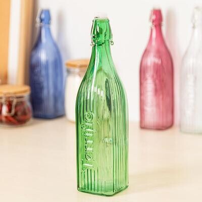 BOTELLA DE AGUA VIDRIO VERDE 1 LITRO