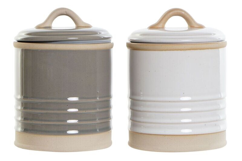 BOTE PORCELANA GRIS HERMÉTICO