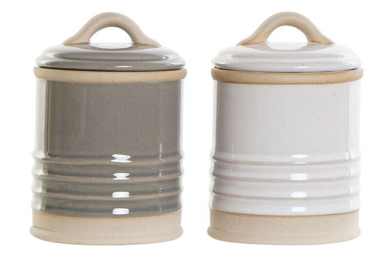 BOTE PORCELANA GRIS HERMÉTICO