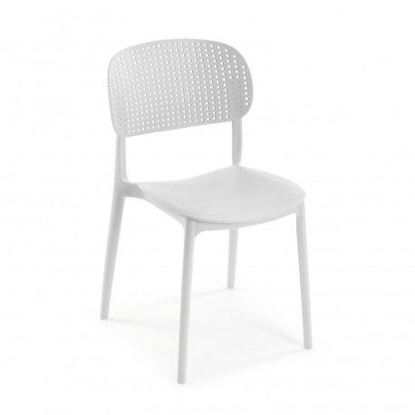 SILLA DE COMEDOR BLANCA APILABLE