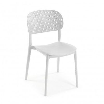 SILLA DE COMEDOR BLANCA APILABLE