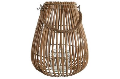 PORTAVELA RATAN CRISTAL 27X27X37 NATURAL