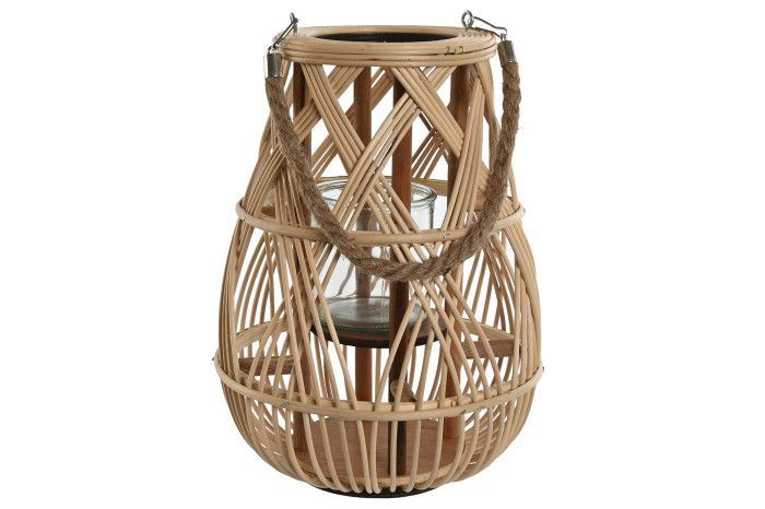 PORTAVELA RATAN CRISTAL 24X24X36