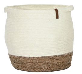 CESTA FIBRA PU CREMA GRANDE
