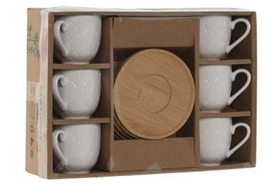 CAFE SET 6 PORCELANA BAMBU