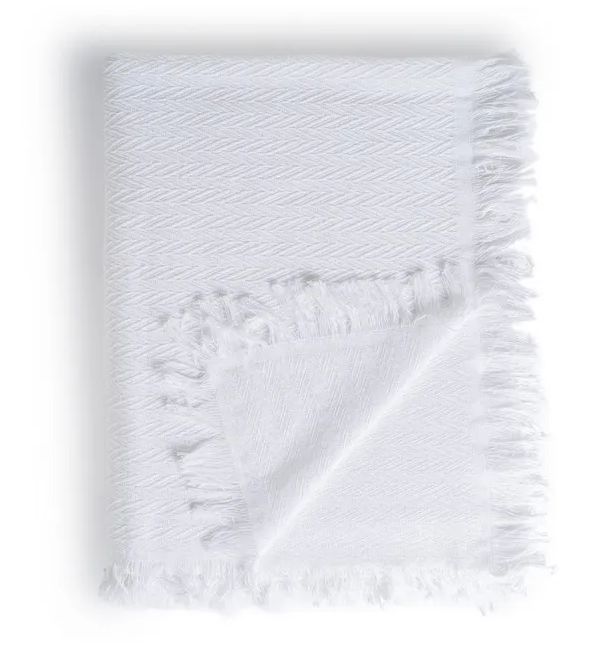 PLAID ESPIGA BLANCO ALGODÓN 280 X 260 CM