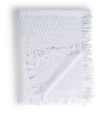 PLAID ESPIGA BLANCO ALGODÓN 280 X 260 CM