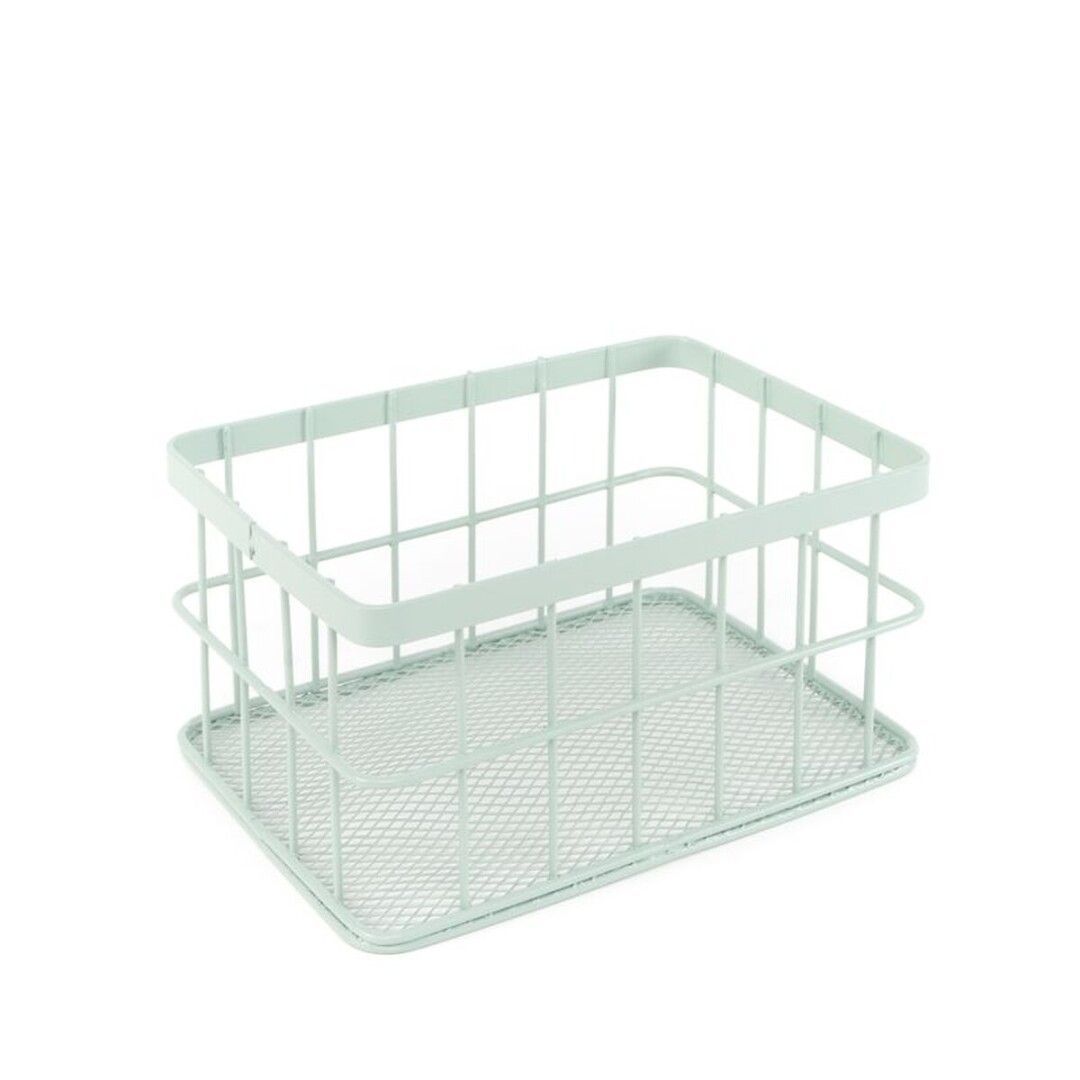 CESTA METAL M VERDE AGUA