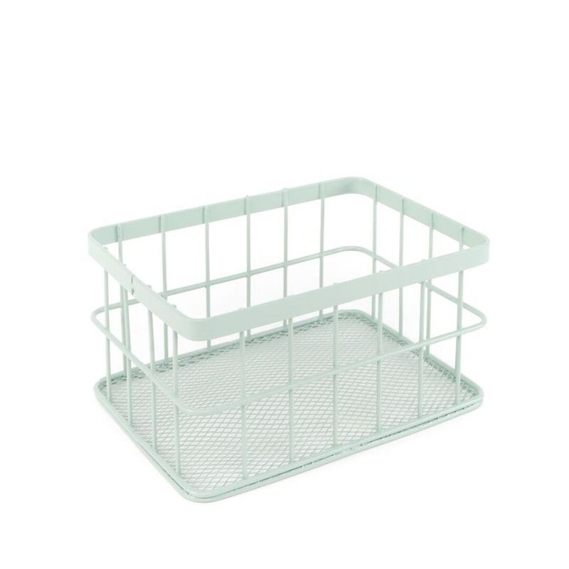 CESTA METAL M VERDE AGUA