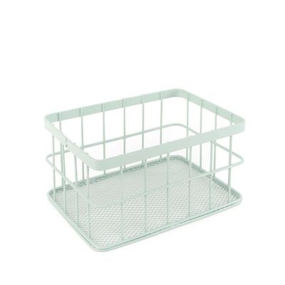 CESTA METAL M VERDE AGUA