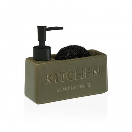DISPENSADOR ESTROPAJERO "KITCHEN" VERDE OLIVA