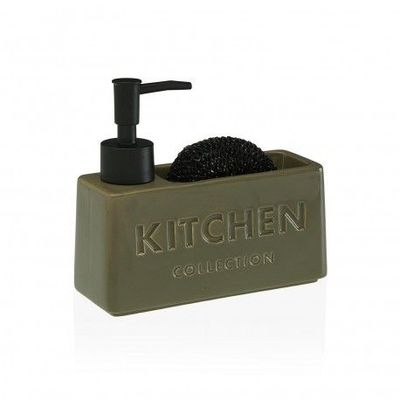 DISPENSADOR ESTROPAJERO "KITCHEN" VERDE OLIVA