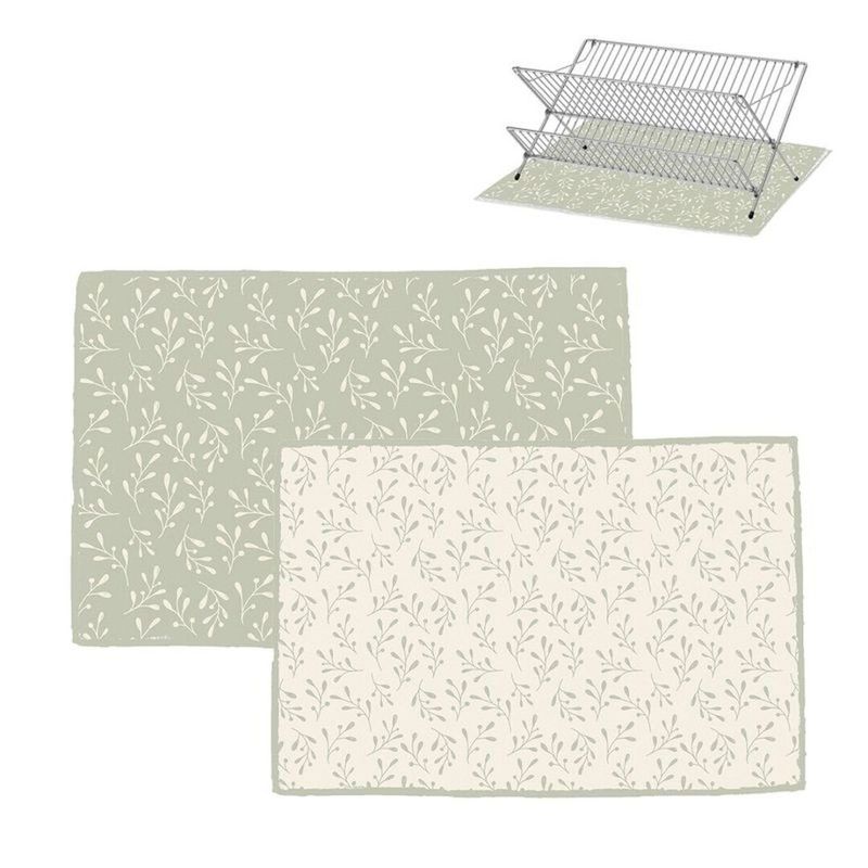 ALFOMBRILLA ESCURREPLATOS HOJAS BEIGE