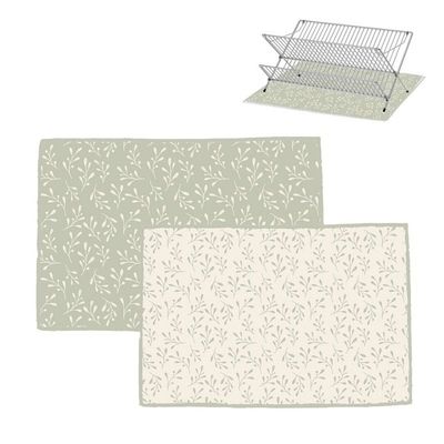 ALFOMBRILLA ESCURREPLATOS HOJAS BEIGE