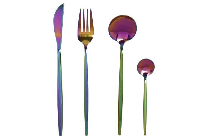 CUBERTERIA SET 16 INOX  IRIDISCENTE