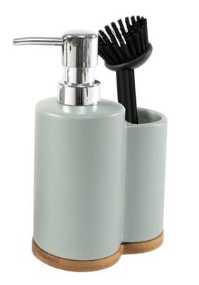 DISPENSADOR JABON CON CEPILLO GRIS