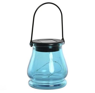 LAMPARA SOLAR LED  EXTERIOR AZUL