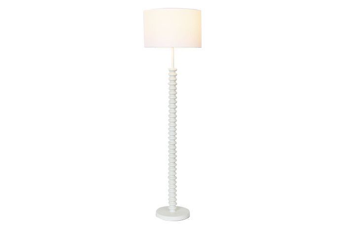 LAMPARA PIE HIERRO BLANCA