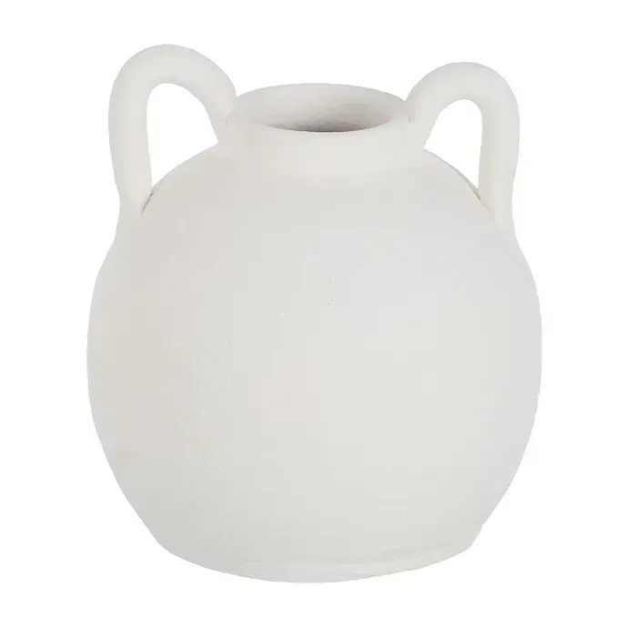 JARRÓN BLANCO BARRO DECORACIÓN
