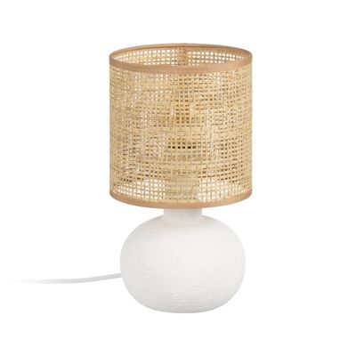LÁMPARA MESA CERÁMICA RUGOSA REDONDA
