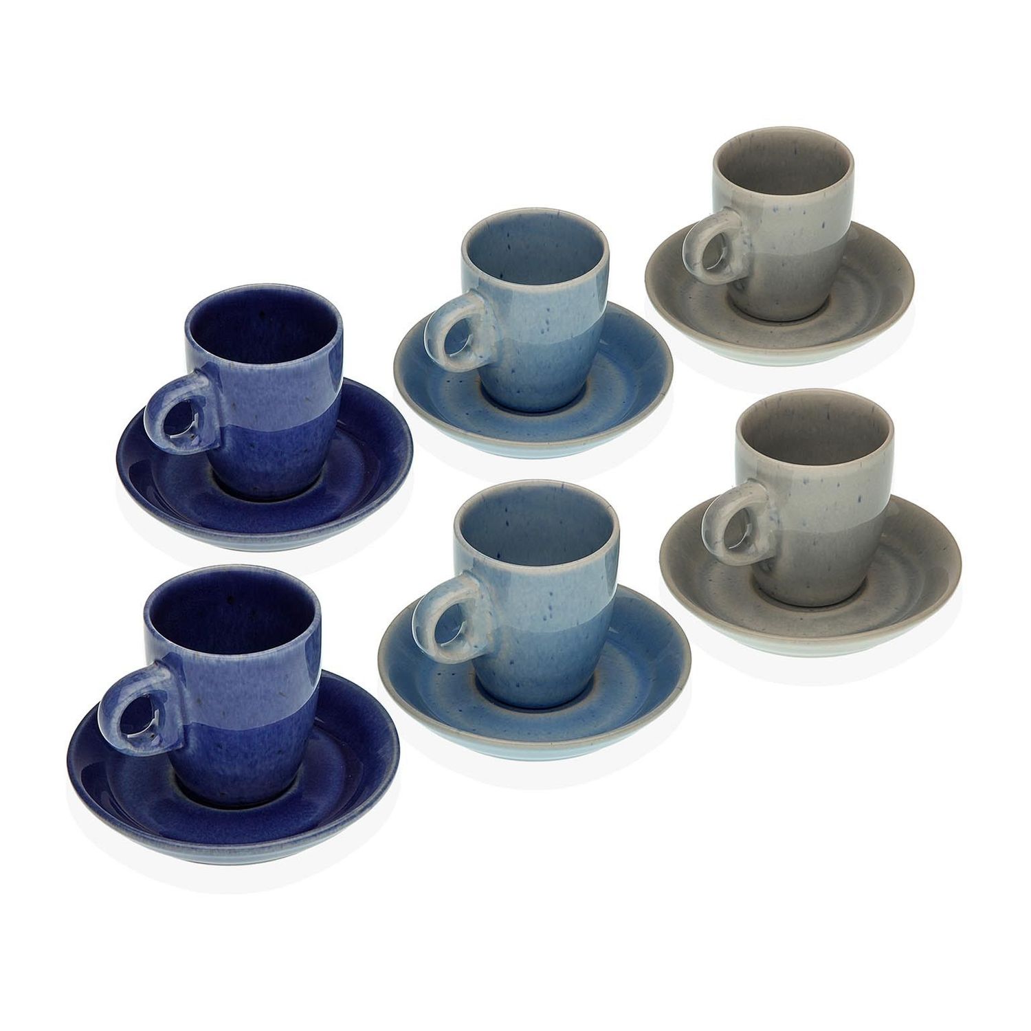 SET TAZAS CAFE 3 COLORES