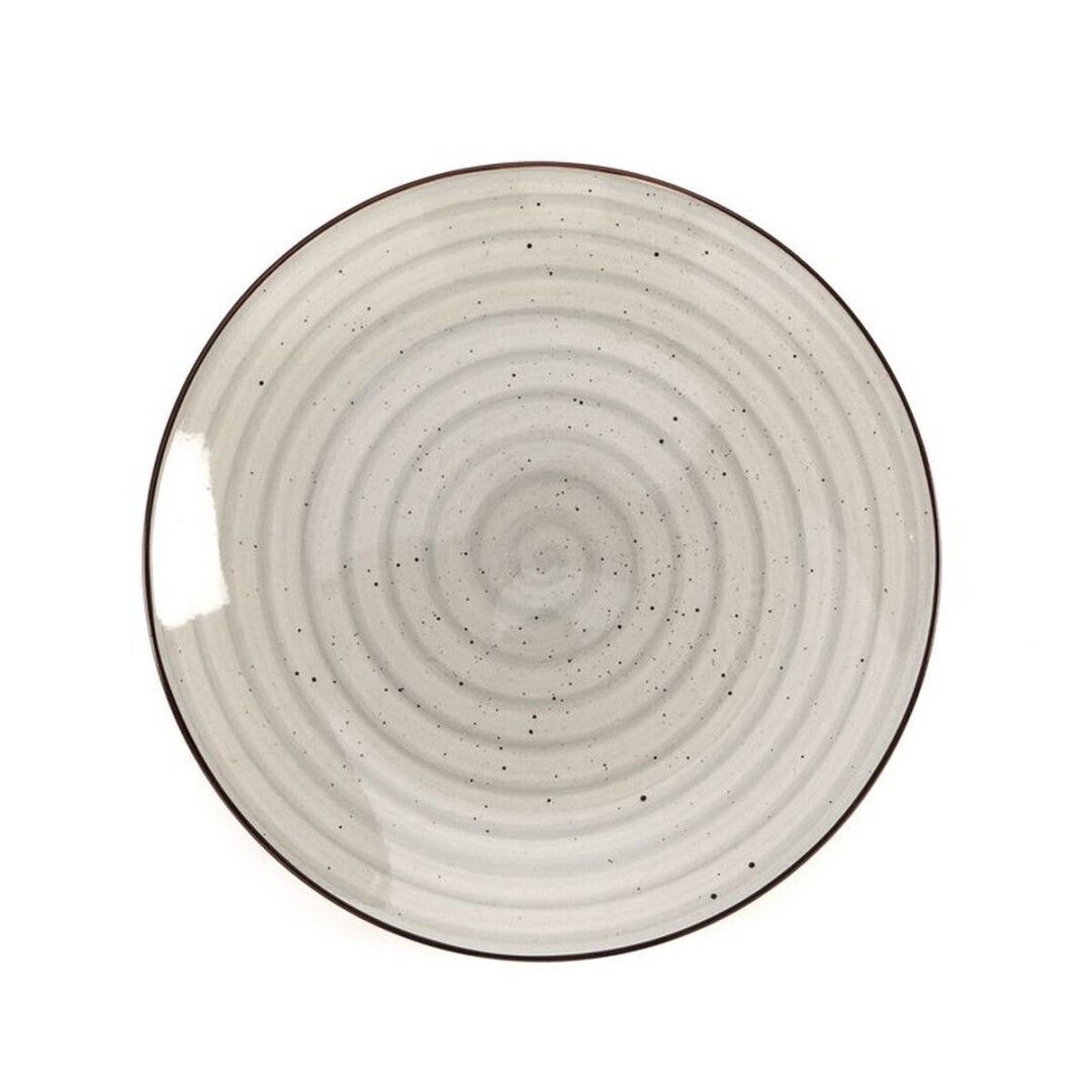 PLATO POSTRE ESPIRAL GRIS