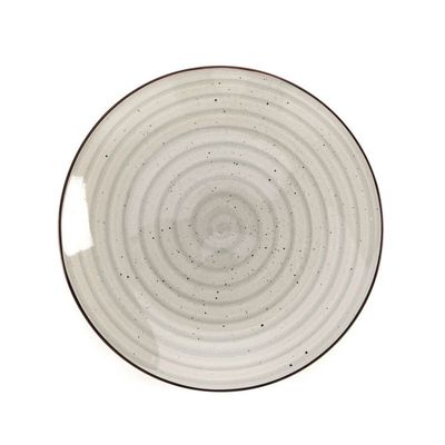 PLATO POSTRE ESPIRAL GRIS